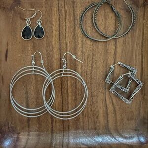 Elegant Silver and Black Jewelry Set